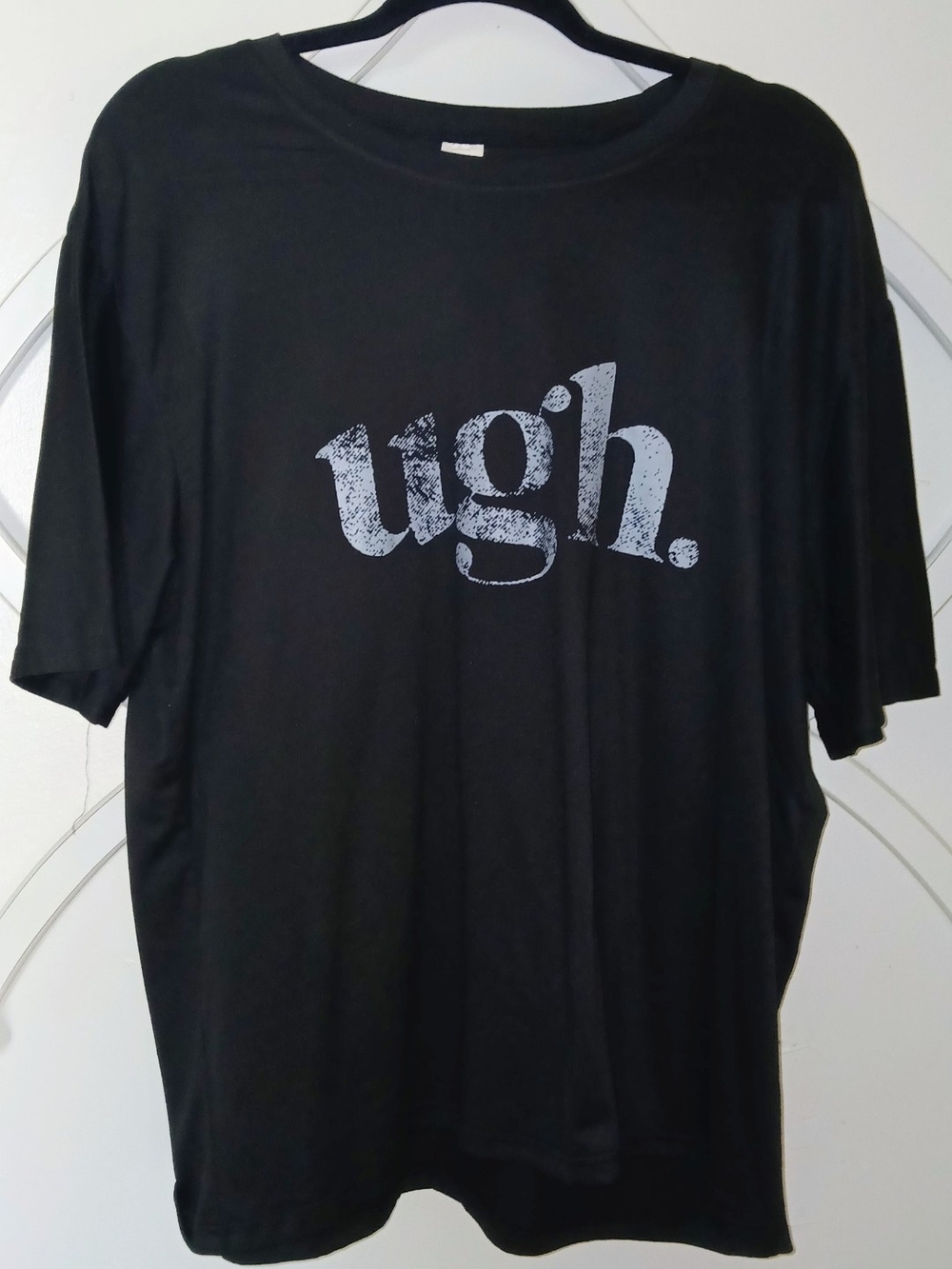 Black 'ugh.' Graphic Tee - Men's Casual Shirt 1X